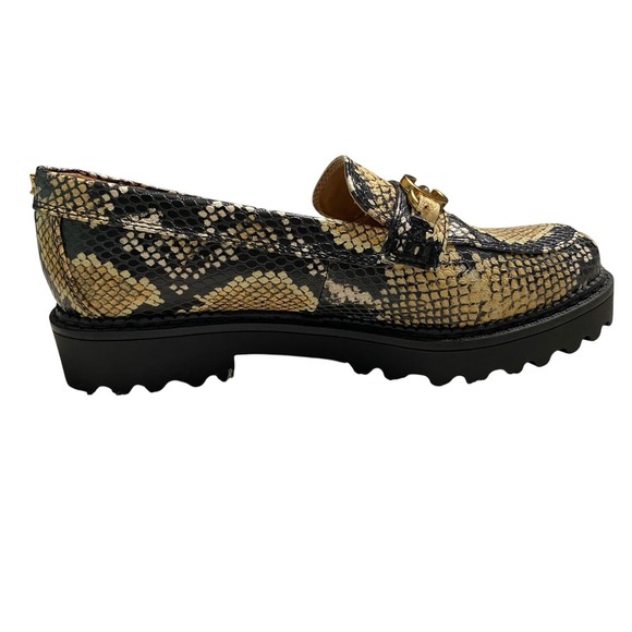 Circus by Sam Edelman Shoes - Circus by Sam Edelman Ella Faux Snakeskin Lug Sole Loafers Chain Women's 7.5
